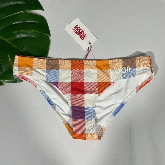 NWT Solid & Striped [‎ SZ Small ] Elle Bikini Bottom Beach Plaid - Picture 2 of 12